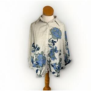 BL-NK London Boho Peasant Blouse Floral Print Small Bl^nk Blank